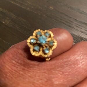 14k Blue Topaz Estate Ring